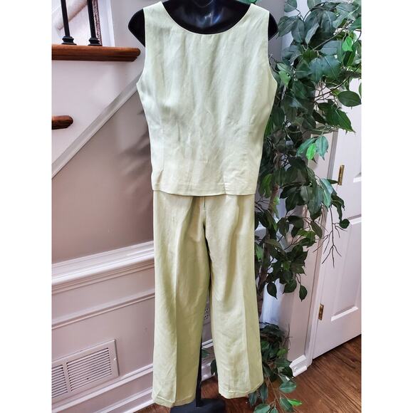 Coldwater Creek Women's Green Single Breasted Blazer, Top & Pant 3 Pcs Suit 8 - Picture 12 of 16